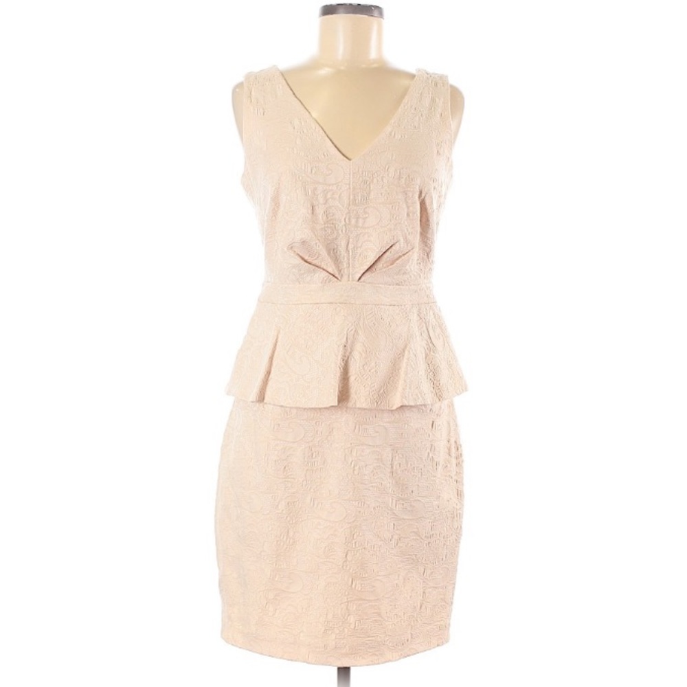 Bradley Mischka size6 pale pink damask print dress